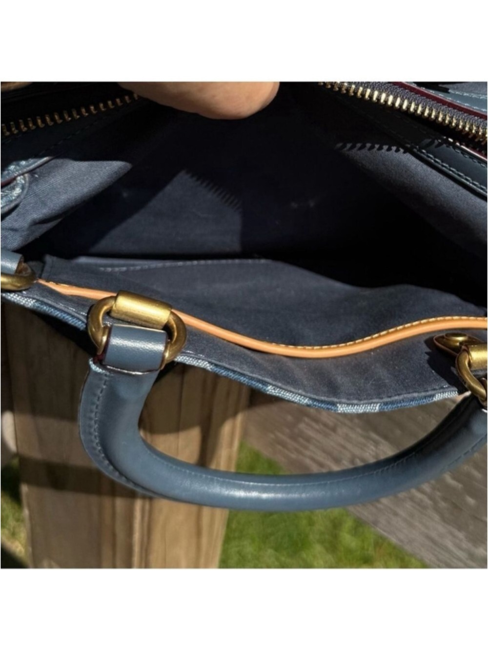Coach Rogue 25 Signature Denim Satchel Crossbody Bag Style CR691 NWOT - Picture 9 of 16